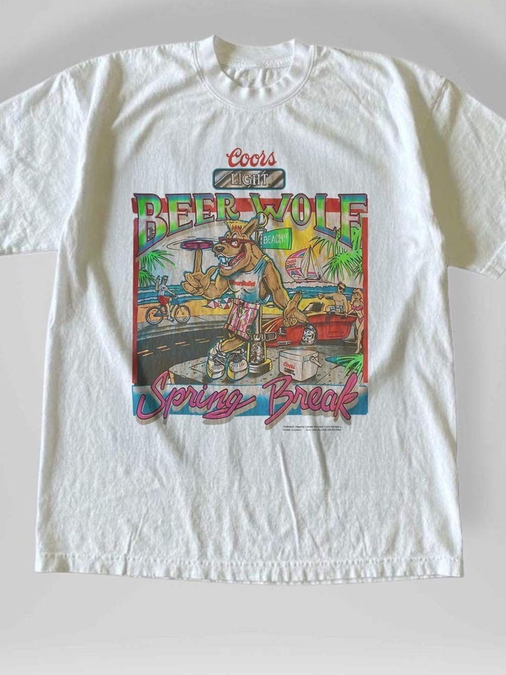 Gildan White 'Beer Wolf Spring Break' Graphic Tee